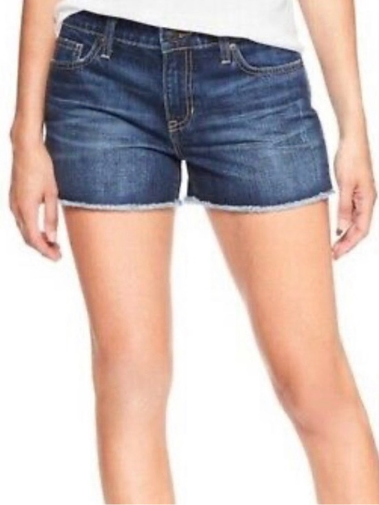 GAP Pants - GAP Sexy Boyfriend Shorts Denim Blue Distressed Jean Stretchy High-Rise Size 27